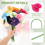 uxcell 8Pcs 11inch Artificial Anthurium Lily Flowers, Permanent Flower Bouquet for Home Arrangements Wedding Festival Decoration Crafts Store Decor Accessories, Rose Red