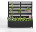Metal Raised Garden Bed Trellis Large Outdoor Planter Box for Patio,Balcony Privacy Planters for Patio 48.4" x 47"x 15.7 Wheels Drainage Holes,for Climbing Vegetables,Flowers,Vines（Black）