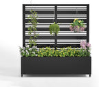 Metal Raised Garden Bed Trellis Large Outdoor Planter Box for Patio,Balcony Privacy Planters for Patio 48.4" x 47"x 15.7 Wheels Drainage Holes,for Climbing Vegetables,Flowers,Vines（Black）