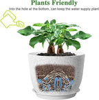 UOUZ 12/10/9 Large Modern Plant Pots, Plastic Planters with Drainage Holes and Saucers for Indoor Outdoor Plants Flowers, White Speckles
