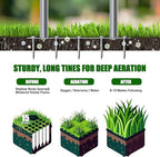 Aerator Lawn Tool Lawn Aerator -Heavy Duty Manual Grass Aerator with 15 Iron Spikes, Height Adjustable, Yard Aerator Tool for Lawn（Light Gray）