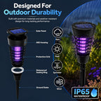 Solar Mosquito Zapper Outdoor 4 Pack, 2-in-1 Mosquito Trap Light Used to Keep Away Gnat Small Flying Insect,Waterproof Bug Zapper for Outside,Solar Fly Zapper for Patio Garden Backyard
