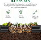 Meberam 3 Pack 6x3x1FT Galvanized Raised Garden Beds Kit Outdoor Metal Gardening Planter Box for Vegetable Elevated Flower Herbs,Black