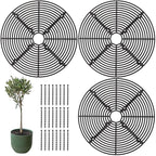 11.8In 3Pcs Grids Plant Pot, Cuttable Covers Flower Pot with 24 Stakes, Abs Plant Protectors Flower, Stoppers Digging Pets for Outdoor Indoor Plants