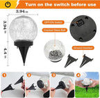MLKNK Solar Globe Lights Outdoor Waterproof-Solar Balls-Solar Garden Lights-Orbs for Outside 2 Pack Cracked Glass Ball for Lawn Patio Yard Backyard Decorations