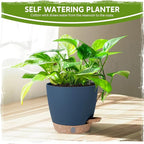 Self-Watering Pots for Indoor Plants with Visible Water Window,5/6/6.5/8/10 Inch Outdoor Flower Pots with Drainage Holes & Reservoir for Patio, Home Decor (Blue)