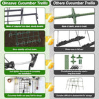Cucumber Trellis for Raised Bed A Frame Metal Garden Trellis for Climbing Plants Outdoor, 42 x 16IN Foldable Coated Steel Cucumbers Trelli, Easy to Install Cucumber Trellis for Vegetable Fruit