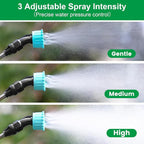 23.6" Battery Powered Sprayer Wand, 2025 Upgraded Electric Sprayer Telescopic Wand with 3 Spray Forces, Battery Indicator, 16.4FT Hose, 3 Mist Nozzles for Lawn and Garden