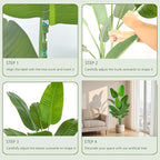 Birds of Paradise Plant Artificial, 6.6FT Fake Plant Faux Banana Leaf Tree with 15 Banana Leaves, Lifelike Tall Fake Tropical Palm Indoor Silk Floor Plant in Black Pot for House,Office,Room,Home Decor