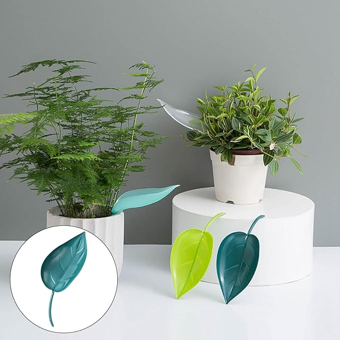 Fenteer 10 Pieces Pot Watering Set Leaf Shaped for Indoor Bonsai Watering Devices, Dark Blue