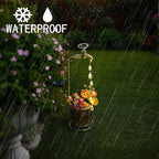 JIAJIAMEI Solar Water Faucet Bucket Lights Outdoor Garden Decor, Waterproof Vintage Decorations with LED Light for Yard Lawn Patio Pathway