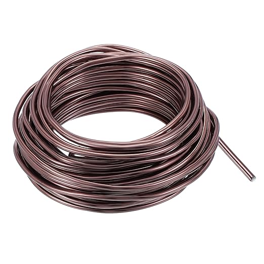 PATIKIL 3.5mm Bonsai Training Wire, 1 Roll Floral Wire Stems Anodized Aluminum Tree Wire 32.8 Feet Total for Gardening Branch Fixing, Brown