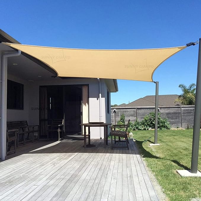SUNNY GUARD Custom Size 18'x32' Rectangle Sand UV Block Sunshade for Backyard Yard Deck Patio Garden Outdoor Activities and Facility(Customized)