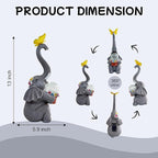 BeePeep Solar Elephant Garden Statues Decor Waterproof Figurine Resin Sculpture Gift for Mom Grandma, Outdoor Decorations for Porch Lawn Yard Home House Gardening Birthday Housewarming (Elephant)