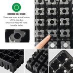 RooTrimmer 54 Cell Seed Starter Trays, 2.8" Deep Plug Flat Tray,10 Pieces Big Holes Germination Tray, Thick Durable Seedling Plastic Nursery Reusable Trays (11.14inch ×14.6 inch, 10-Pack)