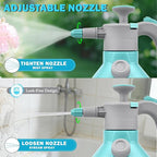 Garden Hand Pump Sprayer 1/2 Gallon - 68 Oz Leak-Proof Handheld Pressure Sprayer with 360° Extended Spray Rod, Adjustable Nozzle & Safety Valve, Water Mister Spray Bottle for Plants (2L)