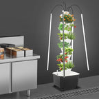 Hydroponic Growing System Herb Garden, 40 Pods Smart Indoor Gardening System w/Grow LED Light Full Spectrum & Water Circulation, Hydroponic Tower Plants Germination Kit for Herbs, Vegetables (White)