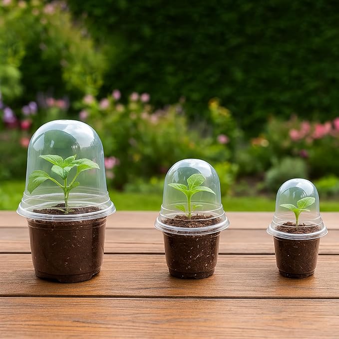 Bluepro 36 Packs 5/4/3.5 Inch Clear Plant Pot Humidity Domes, Transparent Seedling Domes Compatible with 5/4/3.5 Inch Reinforced Nursery Pots