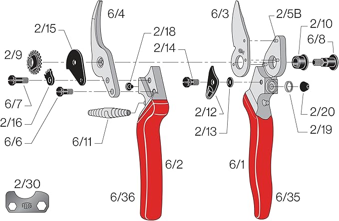 Felco Pruning Shears (F 6) - High Performance Swiss Made One-Hand Garden Pruners - 100052385 Bundle with Felco F 910+ Holster, 35x15x5 cm, Tan