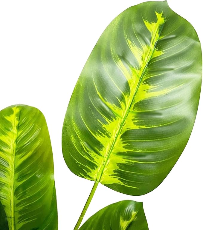 Tall Faux Palm Tree Realistic Potted Silk Artificial Plants Indoor with Pot Floor Plant for Home Office Living Room Bedroom Outdoor Wedding Stairs Foyer Decor (31" Yellow Bird of Paradise)