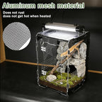 Acrylic Terrarium 14x10x10 Inch – Front Opening Reptile Enclosure with Magnetic Feeder – Escape-Proof Habitat for Arboreal Tarantulas, Scorpions & Geckos