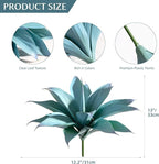 Ttranewsoo Fake Plants Artificial Agave Plants 13.8" Large UV Resistant Fake Agave Planters for Indoor and Outdoor Decorating Tropical Plant Succulents Greenery Indoor Decor (Blue) 2Pack