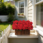 6 Bundles Red Artificial Geranium Flowers for Outdoors Spring Decor Geraniums Silk Flowers UV Resistant Lifelike Faux Flowers for Spring Indoor Outdoor Garden Patio Porch Balcony Home Decoration