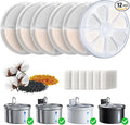 6 Pack Cat Water Fountain Filter & 6 Pack Pump Filter Sponges Replacement for [FN-W08L] and [FN-W06] - 6 Filters+1 ABS Shell+6 Sponges