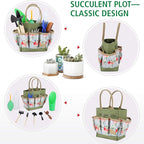 G GOOD GAIN Garden Succulent Kit with Organizer Bag, 15Pieces Succulent Tools, Indoor Mini Hand Gardening Tools Set with Carrier for Bonsai Planter Miniature Fairy Planting Care(Rose)