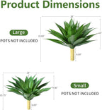 Ivydale Fake Plants, 2 Pcs 28" Agave Artificial Plants Outdoor UV Resistant Faux Outdoor Plants, Large Artificial Plants Outdoor Realistic Greenery for Porch Planter Patio Yard Garden Indoor