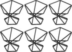 uxcell 6Pcs Air Plant Holder, Makeup Sponge Drying Holder Rack, Tabletop Air Fern Display Stand, Makeup Beauty Egg Dry Stand for Dressing Table Home Decoration, Black (56x56x42mm)