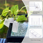 2 Pack Hanging Aquarium Plant Holder – 3 Holes Aquatic Plant Cups, Fish Tank Holder for Aquatic Plants, Ideal for Aquarium Tank Decoration(Transparent)