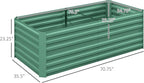 Outsunny Galvanized Raised Garden Bed Kit with Reinforcing Bars, Large and Tall Metal Planter Box for Vegetables, Flowers and Herbs, 6' x 3' x 2', Light Green