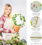 SNAIL GARDEN 2Pcs Small Trellis for Indoor Plants with Suncatcher Colorful Crystal, 9.8in Indoor Plant Trellis for Climbing Plants,House Plant Trellis for Potted Plants Hoya Ivy, Jasmine