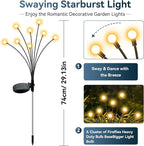 Solar Garden Lights Outdoor Waterproof, 2 Pack 16 LED Swaying Firefly Lights Outdoor Decor Light for Pathway Party Christmas Decoration, Unique Gifts for Women, Warm White