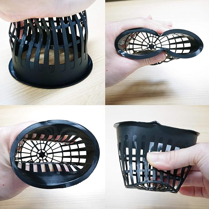 3 Inch Net Pots for Hydroponics 60 Packs with Plant Labels 60Pcs Heavy Duty Wide Mouth Net Cups Slotted Mesh Pot Garden Supplies (3 inch 60 Packs)