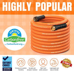 Garden Hose 75 ft x 5/8", NON-EXPANDING Flexible Water Hose, Kink Resistant Lightweight Hybrid Hose, Leakproof Yard Hose with Male to Female Fittings