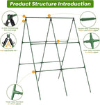 Cucumber Trellis, 35" X 50" A-Frame Garden Trellis for Climbing Plants Outdoor, Trellis Cucumber for Raised Bed, Foldable Plant Support for Vine/Vegetable/Tomato/Zucchini/Pea