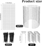 10 Packs Large Wire Plant Protector from Animals - 24'' x 12'' Metal Mesh Plant Cage Covers - Chicken Wire Cloche, Sturdy Garden Bunny Barricades Chicken Wire Cloche fto Keep Animals Out