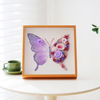 ADDWel Preserved Real Rose Butterfly Shadow Box - 12x12 3D Handmade Eternal Flower Wall Art, Unique Birthday Anniversary Purple Gifts for Women, Mom, Wife, Grandma