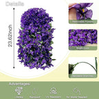 Artificial Flowers for Outdoors Fake Purple Bougainvillea Hanging Flower Decoration, 2Pcs Realistic Faux Silk Plants Long Trailing Vines, Spring Decor for Porch Patio Balcony Planter Yard