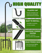 1Pack 62 Inch Adjustable Shepherds Hooks for Outdoor, Heavy Duty Shepherds Hook for Bird Feeder with 7 Prongs Base, Metal Plant Hanger Pole for Hanging Baskets, Lanterns, Hummingbird Feeders