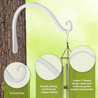 FEED GARDEN Heavy Duty Plant Hooks - 2 Pack 8 Inch Wall Mounted Hanging Brackets, 44lb Capacity Steel Plant Hangers for Bird Feeders, Baskets, Wind Chimes -White