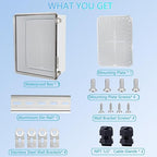Waterproof Junction Box, ABS Plastic Electrical Box with Stainless Steel Latch, Hinged Cover Electric Project Enclosure Box with Mounting Plate, Wall Brackets,Clear 13.8"x9.8"x5.9"