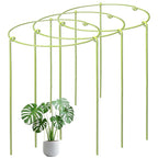 3-Pack Heavy Duty Plant Stakes and Supports for Indoor Outdoor Plants, Metal Support Stakes & Cage Rings, Ideal for Monstera, Peonies, Roses (10" W x 17" H)
