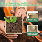 70-Pack 3.15 inch Square Peat Pots for Seedlings with 100 Labels, Biodegradable Nursery Pots with Drainage Holes for Plants