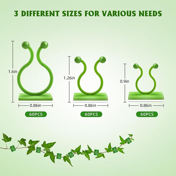 EWPJDK Wall Clips for Climbing Plants 180 PCS, Plant Clips for Climbing Plants, Wall Plant Holder for Vines Plant Clips for Indoor Plants, Vine Wall Clips Plant Hooks for Vines (Green)