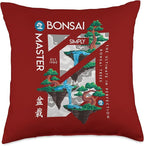 Zen Bonsai Tree Niwaki Japanese Garden Art Botanists Throw Pillow