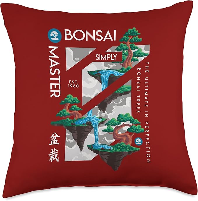 Zen Bonsai Tree Niwaki Japanese Garden Art Botanists Throw Pillow