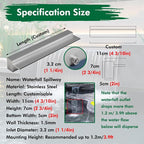Custom Stainless Steel Waterfall Spillway Box - Durable Outdoor Water Feature for Patios, Fish Ponds, Backyard Landscaping & Pool Overflow System, 30cm/11.8inch, Black Finish